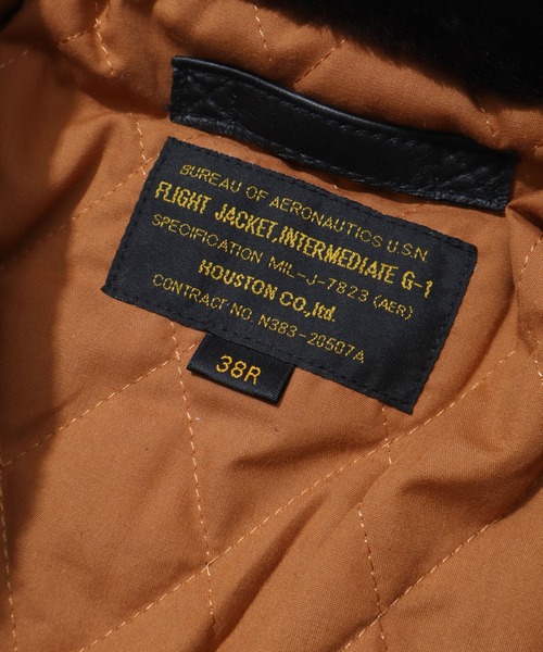 HOUSTON（ヒューストン）の「【HOUSTON/ヒューストン】G-1 LEATHER JACKET/G-1レザージャケット（ブルゾン・メンズ・ブラック/ブラウン・42/40/38）」の11枚目の写真