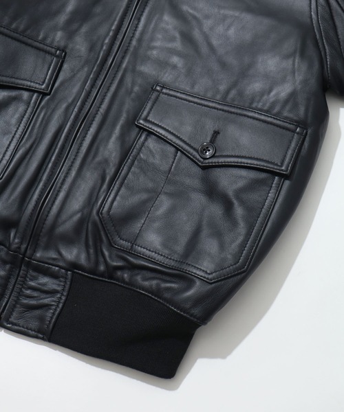 HOUSTON（ヒューストン）の「【HOUSTON/ヒューストン】G-1 LEATHER JACKET/G-1レザージャケット（ブルゾン・メンズ・ブラック/ブラウン・42/40/38）」の10枚目の写真