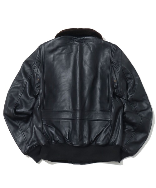 HOUSTON（ヒューストン）の「【HOUSTON/ヒューストン】G-1 LEATHER JACKET/G-1レザージャケット（ブルゾン・メンズ・ブラック/ブラウン・42/40/38）」の3枚目の写真