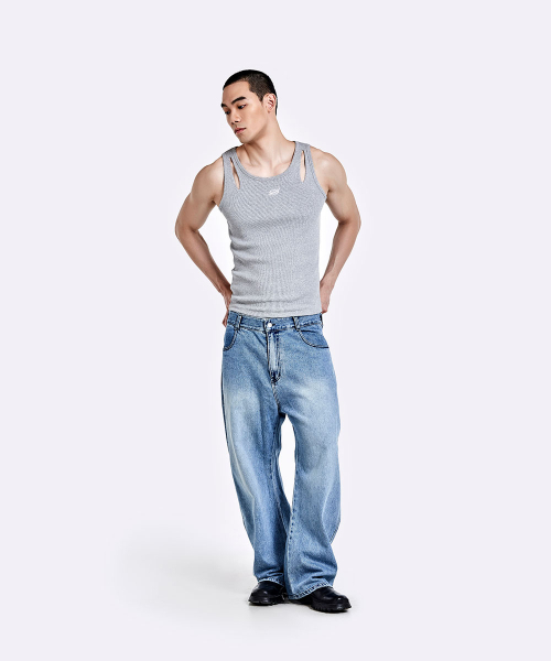 51%(フィフティーワンパーセント)の「Triangle pocket denim pants - Blue(デニムパンツ・メンズ・その他・L/XS/M/S)」の4枚目の写真