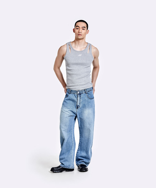 51%(フィフティーワンパーセント)の「Triangle pocket denim pants - Blue(デニムパンツ・メンズ・その他・L/XS/M/S)」の5枚目の写真