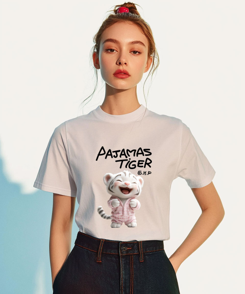 ONEHUNDREDPERCENT FOR WOMAN(ワンハンドレッドパーセントフォーウーマン)の「OHPxHARMONIAパジャマタイガーウーマンベーシック半袖(Tシャツ/カットソー・レディース・その他・S/M)」の2枚目の写真