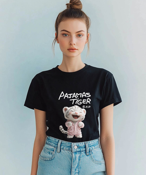 ONEHUNDREDPERCENT FOR WOMAN(ワンハンドレッドパーセントフォーウーマン)の「OHPxHARMONIAパジャマタイガーウーマンベーシック半袖(Tシャツ/カットソー・レディース・その他・S/M)」の4枚目の写真