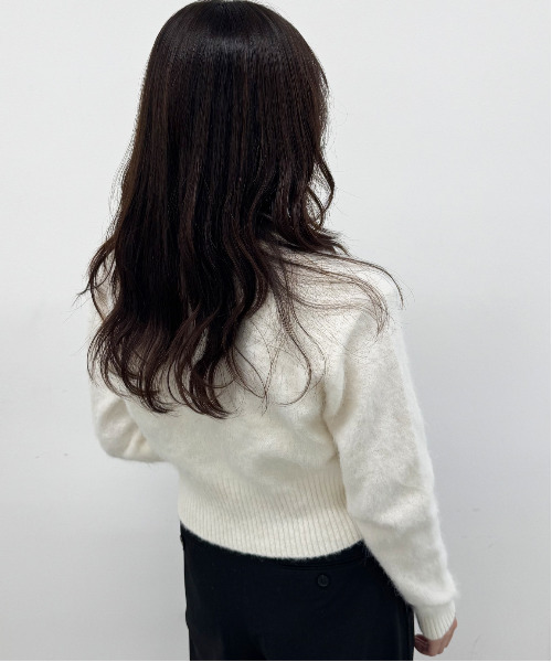 DAESE TOKYO(デセトウキョウ)の「『DAESE TOKYO/デセトウキョウ』モヘア襟付きWZIPPO(Tシャツ/カットソー・レディース・オフホワイト/チャコールグレー・FREE)」の8枚目の写真
