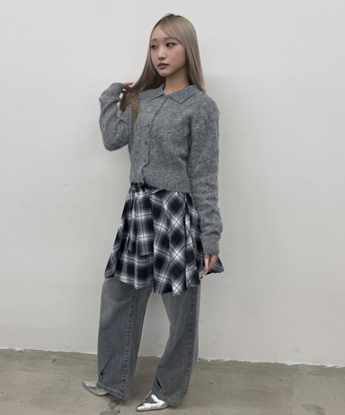 DAESE TOKYO(デセトウキョウ)の「『DAESE TOKYO/デセトウキョウ』モヘア襟付きWZIPPO(Tシャツ/カットソー・レディース・オフホワイト/チャコールグレー・FREE)」の10枚目の写真