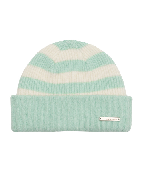 AMESWORLDWIDE(アメスワールドワイド)の「HAIRY STRIPE GLOVES & BEANIE SET MINT(ニットキャップ/ビーニー・レディース・その他・FREE)」の2枚目の写真
