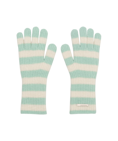 AMESWORLDWIDE(アメスワールドワイド)の「HAIRY STRIPE GLOVES & BEANIE SET MINT(ニットキャップ/ビーニー・レディース・その他・FREE)」の4枚目の写真