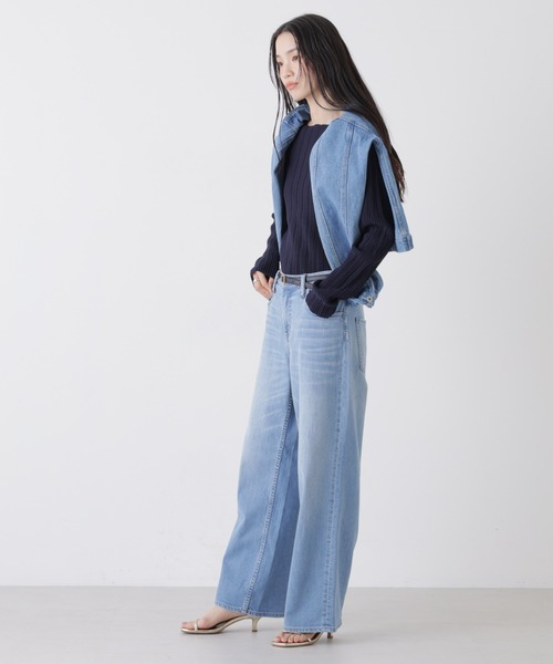 NANO universe（ナノユニバース）の「プリーツニットボートネックトップス(セットアップ可)（ニット/セーター・レディース・ライトベージュ/ベージュ系その他3/ダークネイビー・FREE）」の20枚目の写真