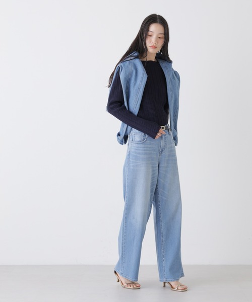 NANO universe（ナノユニバース）の「プリーツニットボートネックトップス(セットアップ可)（ニット/セーター・レディース・ライトベージュ/ベージュ系その他3/ダークネイビー・FREE）」の21枚目の写真