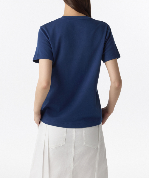 MUSINSA STANDARD WOMAN（ムシンサスタンダードウーマン）の「ウーマンズベーシッククルーネックTシャツ[ミッドナイトブルー]（Tシャツ/カットソー・レディース・その他・LARGE/SMALL/X-LARGE/MEDIUM/X-SMALL）」の2枚目の写真