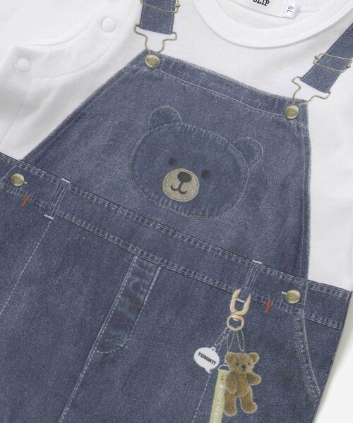 SLAP SLIP BABY（スラップスリップベビー）の「アニマルクマさんストライプサロペット重ね着風プリントロンパースベビー(60~80cm)（ロンパース・キッズ・ネイビー/ブルー・60cm/70cm/80ｃｍ）」の6枚目の写真