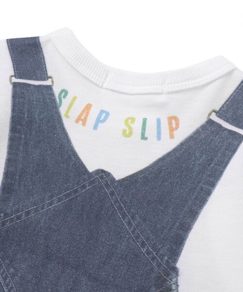 SLAP SLIP BABY（スラップスリップベビー）の「アニマルクマさんストライプサロペット重ね着風プリントロンパースベビー(60~80cm)（ロンパース・キッズ・ネイビー/ブルー・60cm/70cm/80ｃｍ）」の7枚目の写真