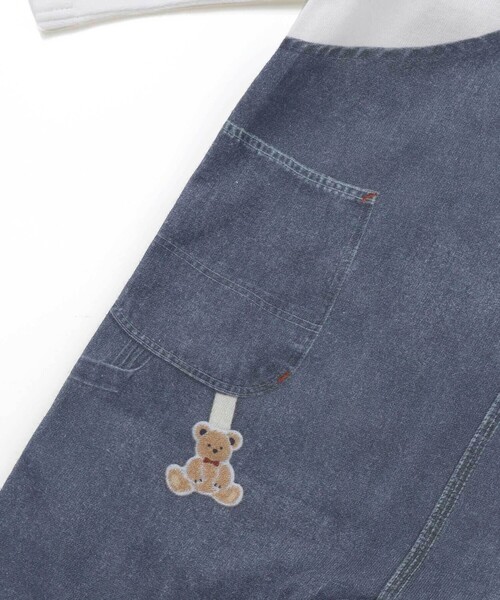 SLAP SLIP BABY（スラップスリップベビー）の「アニマルクマさんストライプサロペット重ね着風プリントロンパースベビー(60~80cm)（ロンパース・キッズ・ネイビー/ブルー・60cm/70cm/80ｃｍ）」の10枚目の写真