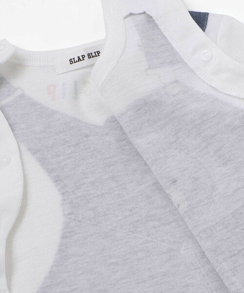 SLAP SLIP BABY（スラップスリップベビー）の「アニマルクマさんストライプサロペット重ね着風プリントロンパースベビー(60~80cm)（ロンパース・キッズ・ネイビー/ブルー・60cm/70cm/80ｃｍ）」の13枚目の写真