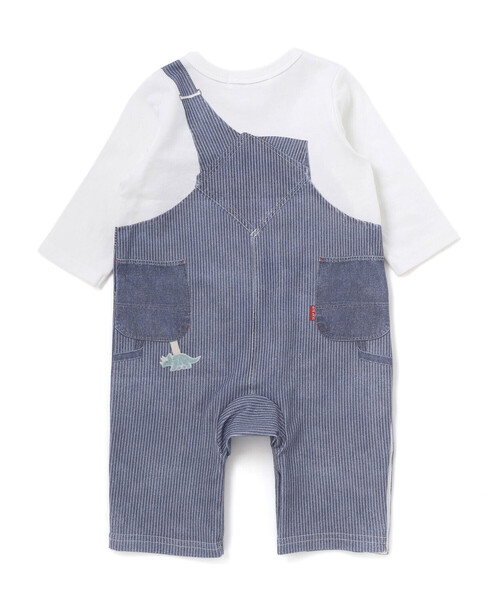 SLAP SLIP BABY（スラップスリップベビー）の「アニマルクマさんストライプサロペット重ね着風プリントロンパースベビー(60~80cm)（ロンパース・キッズ・ネイビー/ブルー・60cm/70cm/80ｃｍ）」の16枚目の写真