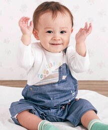 SLAP SLIP BABY | アニマルクマさんストライプサロペット重ね着風プリントロンパースベビー(60~80cm)(ロンパース)