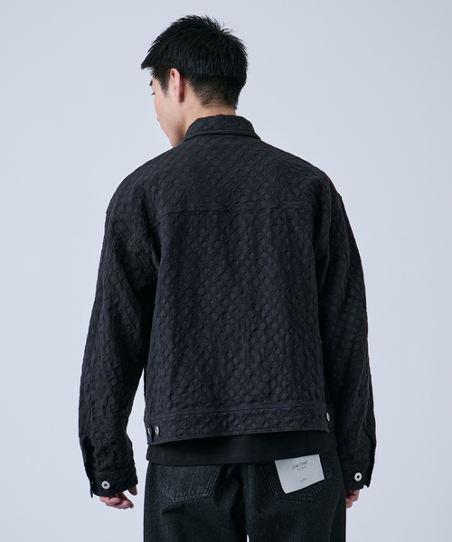 B.C STOCK（ベーセーストック）の「Deux Allures / ドゥ アリュール Lattice-Wave トラッカージャケット（その他アウター・メンズ・ブラック/ベージュ・FREE）」の17枚目の写真