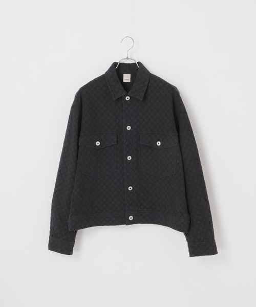 B.C STOCK（ベーセーストック）の「Deux Allures / ドゥ アリュール Lattice-Wave トラッカージャケット（その他アウター・メンズ・ブラック/ベージュ・FREE）」の22枚目の写真