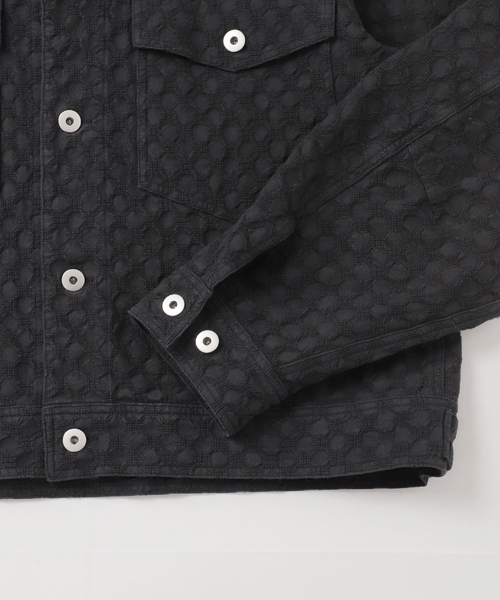 B.C STOCK（ベーセーストック）の「Deux Allures / ドゥ アリュール Lattice-Wave トラッカージャケット（その他アウター・メンズ・ブラック/ベージュ・FREE）」の9枚目の写真