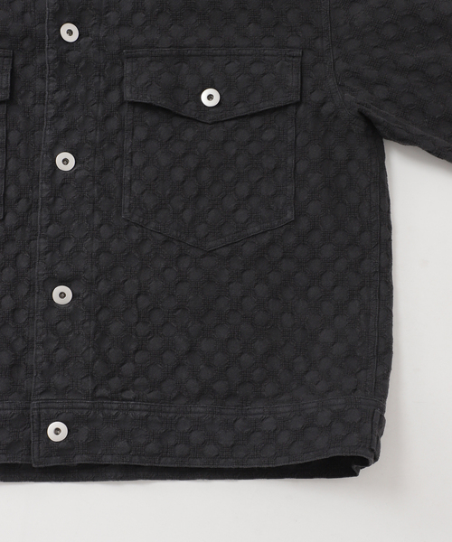 B.C STOCK（ベーセーストック）の「Deux Allures / ドゥ アリュール Lattice-Wave トラッカージャケット（その他アウター・メンズ・ブラック/ベージュ・FREE）」の11枚目の写真