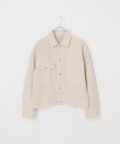 B.C STOCK（ベーセーストック）の「Deux Allures / ドゥ アリュール Lattice-Wave トラッカージャケット（その他アウター・メンズ・ブラック/ベージュ・FREE）」の14枚目の写真