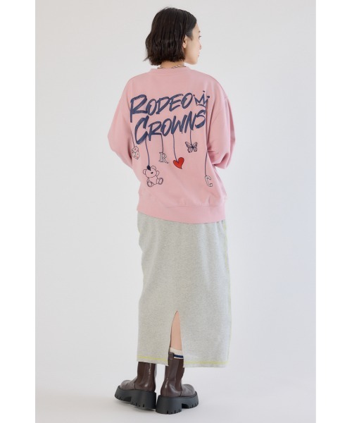 RODEO CROWNS WIDE BOWL（ロデオクラウンズワイドボウル）の「Dangling Charmsスウェット（スウェット・レディース・杢グレー/イエロー/ライトピンク/ブラック・MEDIUM/LARGE）」の16枚目の写真