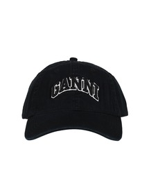 GANNI | WASHED COTTON CANVAS CAP EMB(キャップ)