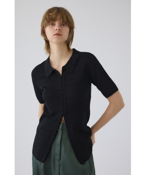 RIM.ARK(リムアーク)の「Hook design fit tops ホックデザインフィットトップス(ニット/セーター・レディース・ブラック/アイボリー/ブルー/グレー・FREE)」の17枚目の写真