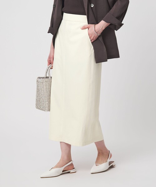 green label relaxing（グリーンレーベルリラクシング）の「【WEB限定】［size SHORT/TALLあり］オルマイ タイト スカート（スカート・レディース・ダークグレー/ベージュ/オフホワイト/ブラック/ブラウン・TALL/FREE/SHORT）」の12枚目の写真