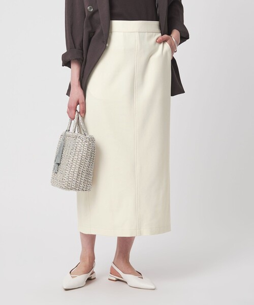 green label relaxing（グリーンレーベルリラクシング）の「【WEB限定】［size SHORT/TALLあり］オルマイ タイト スカート（スカート・レディース・ダークグレー/ベージュ/オフホワイト/ブラック/ブラウン・TALL/FREE/SHORT）」の13枚目の写真