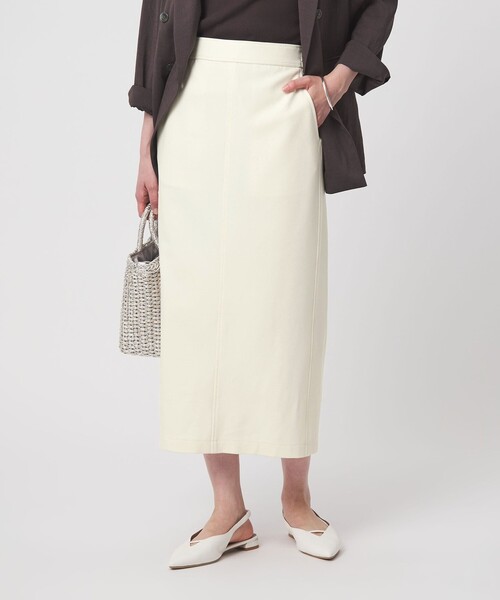 green label relaxing（グリーンレーベルリラクシング）の「【WEB限定】［size SHORT/TALLあり］オルマイ タイト スカート（スカート・レディース・ダークグレー/ベージュ/オフホワイト/ブラック/ブラウン・TALL/FREE/SHORT）」の14枚目の写真