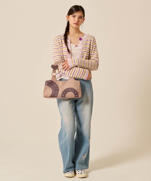 TINA：JOJUN（ティーナジョジュン）の「パッチワーク ハンドバッグ TINA：JOJUN（ハンドバッグ・レディース・ベージュ/ピンク・F）」の7枚目の写真