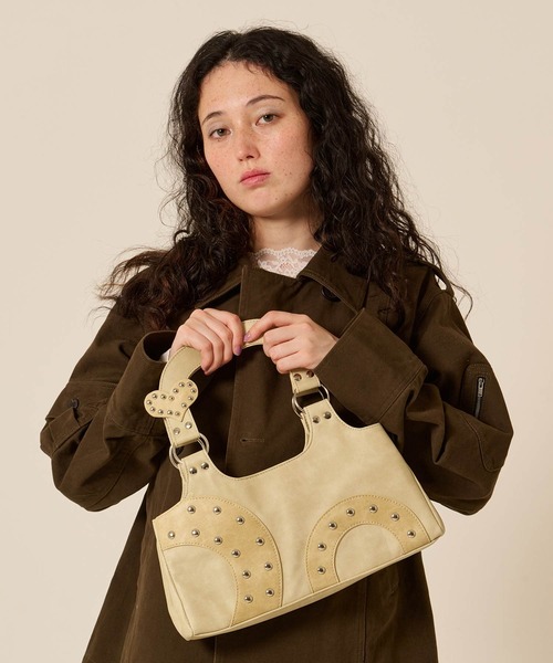 TINA：JOJUN（ティーナジョジュン）の「パッチワーク ハンドバッグ TINA：JOJUN（ハンドバッグ・レディース・ベージュ/ピンク・F）」の11枚目の写真