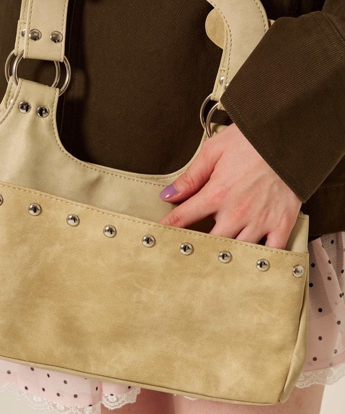 TINA：JOJUN（ティーナジョジュン）の「パッチワーク ハンドバッグ TINA：JOJUN（ハンドバッグ・レディース・ベージュ/ピンク・F）」の14枚目の写真