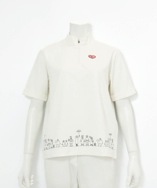 Picone CLUB（ピッコーネクラブ）の「裾刺繍UV速乾ジッププルオーバー（Tシャツ/カットソー・レディース・ホワイト/ライトグリーン/ブラウン/ネイビー・13号/11号/9号）」の20枚目の写真