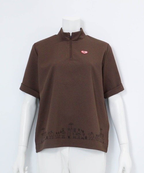 Picone CLUB（ピッコーネクラブ）の「裾刺繍UV速乾ジッププルオーバー（Tシャツ/カットソー・レディース・ホワイト/ライトグリーン/ブラウン/ネイビー・13号/11号/9号）」の22枚目の写真