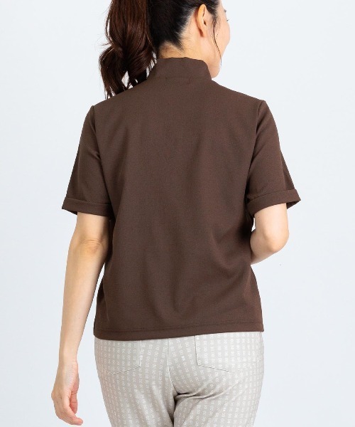 Picone CLUB（ピッコーネクラブ）の「裾刺繍UV速乾ジッププルオーバー（Tシャツ/カットソー・レディース・ホワイト/ライトグリーン/ブラウン/ネイビー・13号/11号/9号）」の9枚目の写真