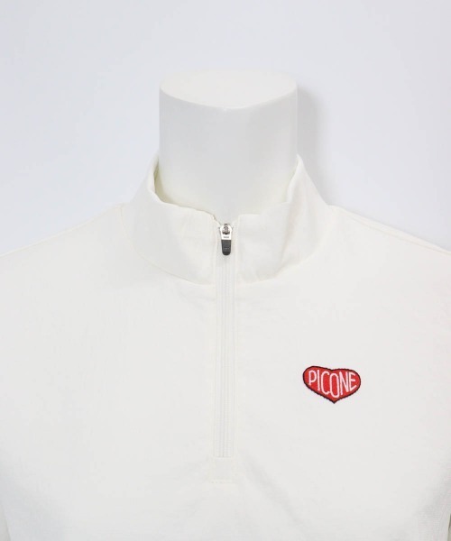 Picone CLUB（ピッコーネクラブ）の「裾刺繍UV速乾ジッププルオーバー（Tシャツ/カットソー・レディース・ホワイト/ライトグリーン/ブラウン/ネイビー・13号/11号/9号）」の13枚目の写真