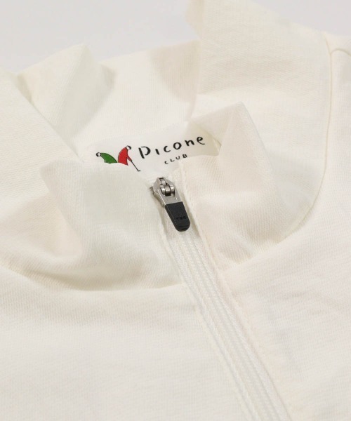 Picone CLUB（ピッコーネクラブ）の「裾刺繍UV速乾ジッププルオーバー（Tシャツ/カットソー・レディース・ホワイト/ライトグリーン/ブラウン/ネイビー・13号/11号/9号）」の15枚目の写真