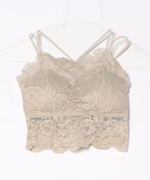 Revo.（レボ）の「【パッド付き】クロス ストラップ スカラップ フラワー レース キャミソール ブラトップ（キャミソール）」