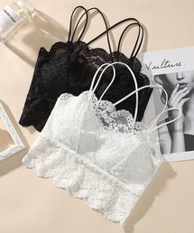 Revo.（レボ）の「【パッド付き】クロス ストラップ スカラップ フラワー レース キャミソール ブラトップ（キャミソール）」