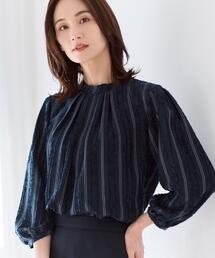 Reflect（リフレクト）の「【セットアップ可】ストライプ柄ジャカードブラウス（シャツ/ブラウス）」