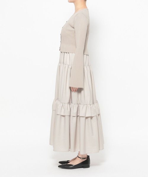 mysty woman（ミスティウーマン）の「キャミワンピースカーデSET 658144（ワンピース・レディース・ブラック/ライトベージュ/ライトグレー・FREE）」の14枚目の写真