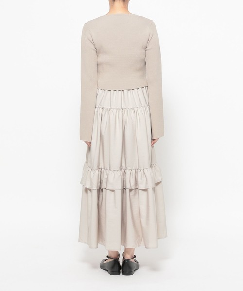 mysty woman（ミスティウーマン）の「キャミワンピースカーデSET 658144（ワンピース・レディース・ブラック/ライトベージュ/ライトグレー・FREE）」の15枚目の写真