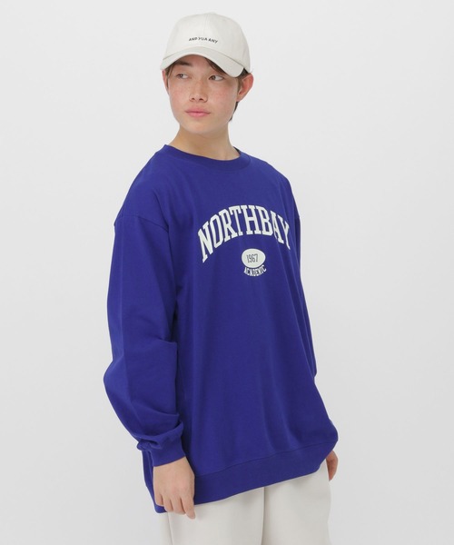 GLOBAL WORK(グローバルワーク)の「切り替えサマ見えロンT/AND YUA ANY/638784(Tシャツ/カットソー・キッズ・グレー系その他6/ブルー系その他4/ホワイト・SMALL/MEDIUM/LARGE)」の1枚目の写真