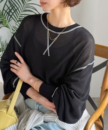 classicalelf（クラシカルエルフ）の「やわらかく透けて、自然体。シアーガゼット付きニットプルオーバー(長袖)（Tシャツ/カットソー）」