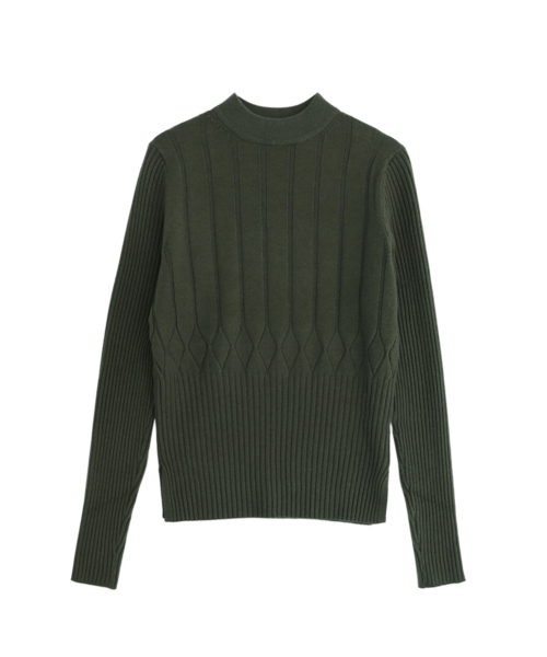 VASCARA(バスカラ)の「DIA Half-neck Knitwear (5colors)(ニット/セーター・レディース・ブラウン/ブラック/アイボリー/ライトベージュ/カーキ・FREE)」の10枚目の写真