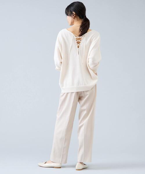 Liesse(リエス)の「レースアップニット(ニット/セーター・レディース・ブラウン/アイボリー/チャコールグレー・FREE)」の11枚目の写真