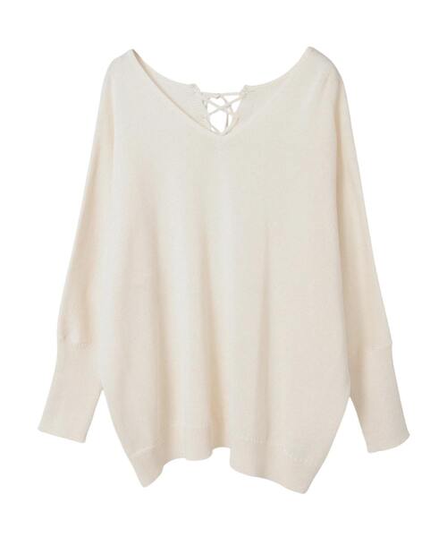 Liesse(リエス)の「レースアップニット(ニット/セーター・レディース・ブラウン/アイボリー/チャコールグレー・FREE)」の12枚目の写真