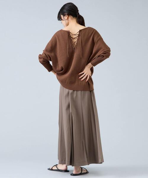 Liesse(リエス)の「レースアップニット(ニット/セーター・レディース・ブラウン/アイボリー/チャコールグレー・FREE)」の17枚目の写真